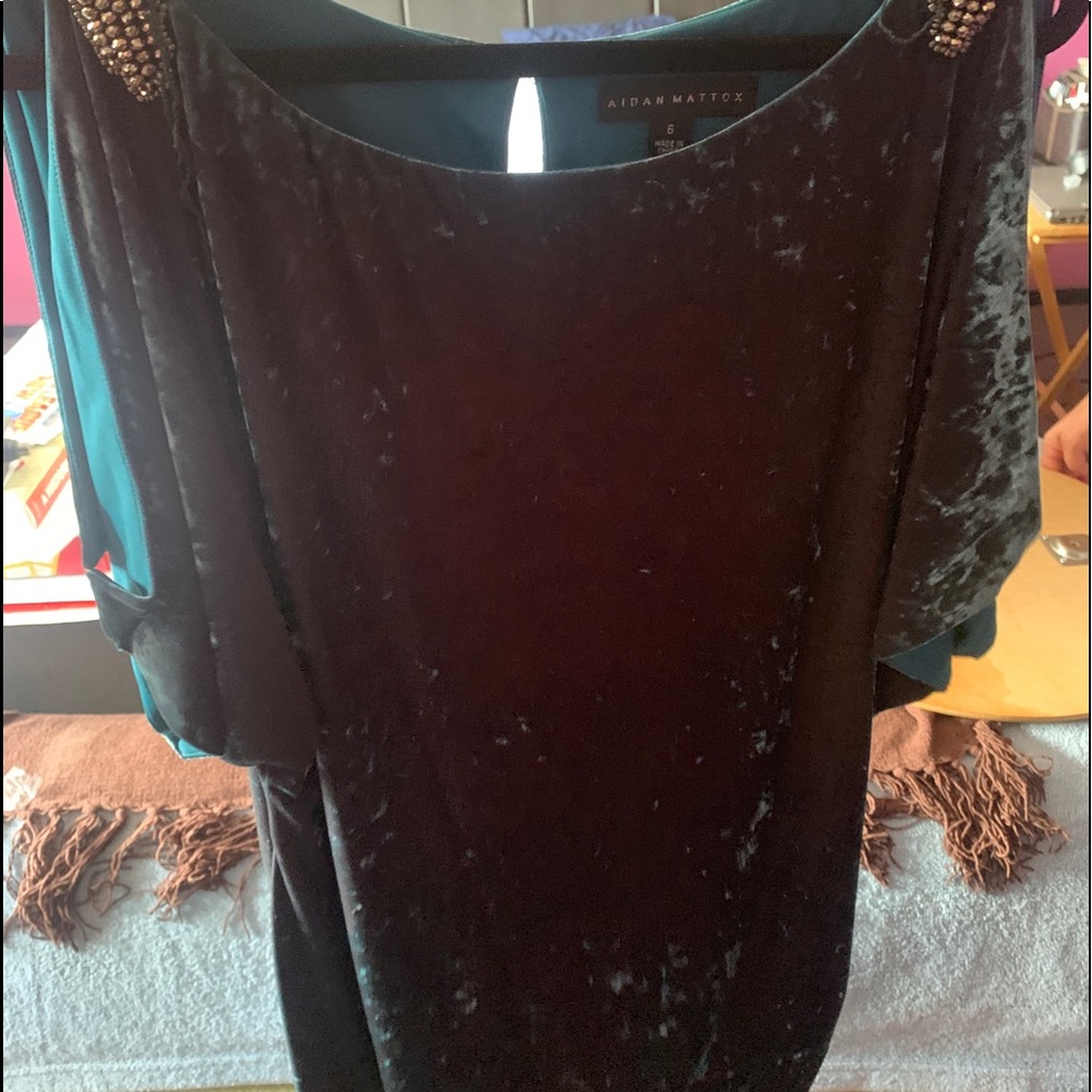 Teal Aidan Mattox dress size four